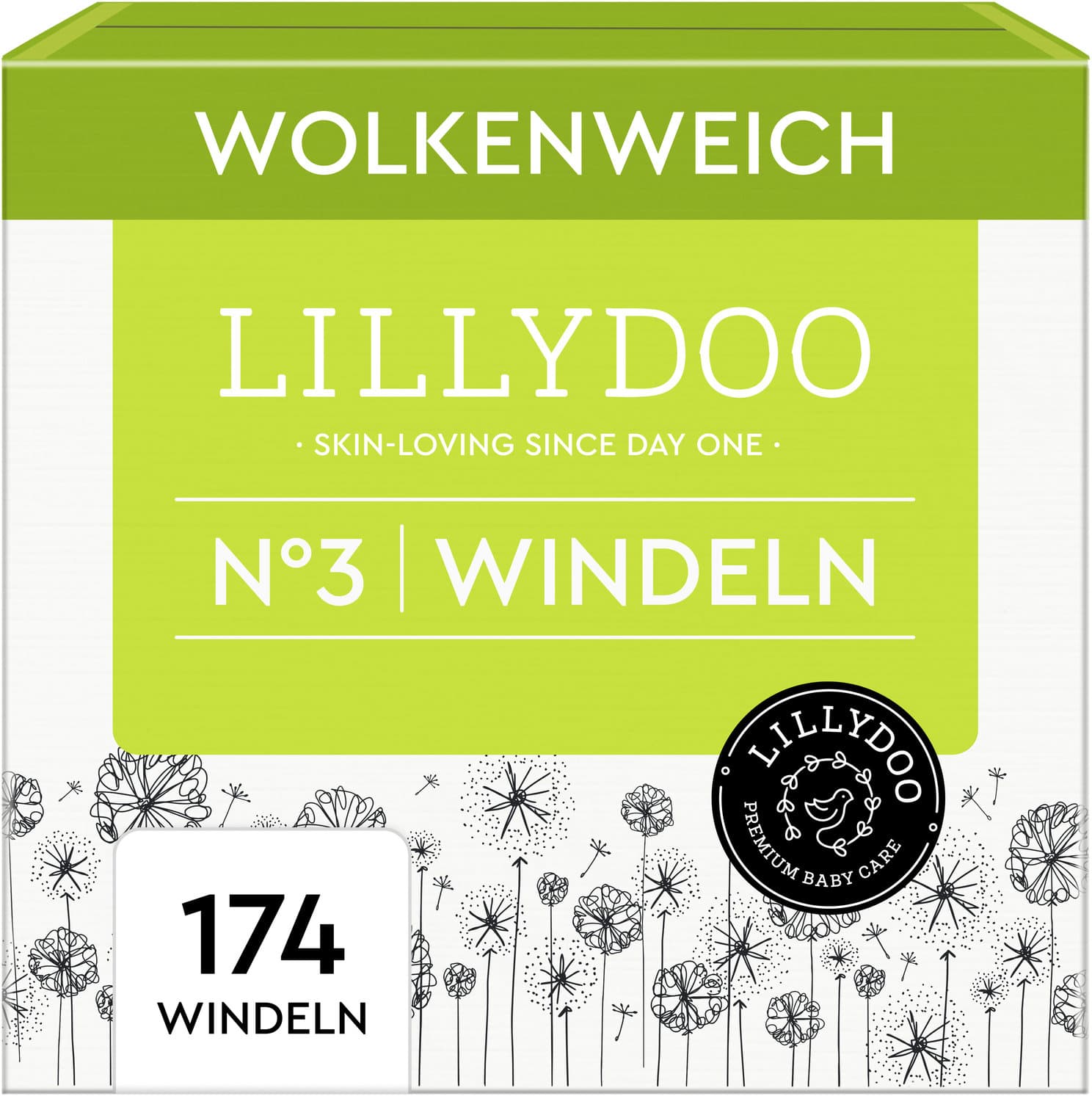 LILLYDOO Hautfreundliche Windeln Monatsbox, Größe 3 (6-10kg)