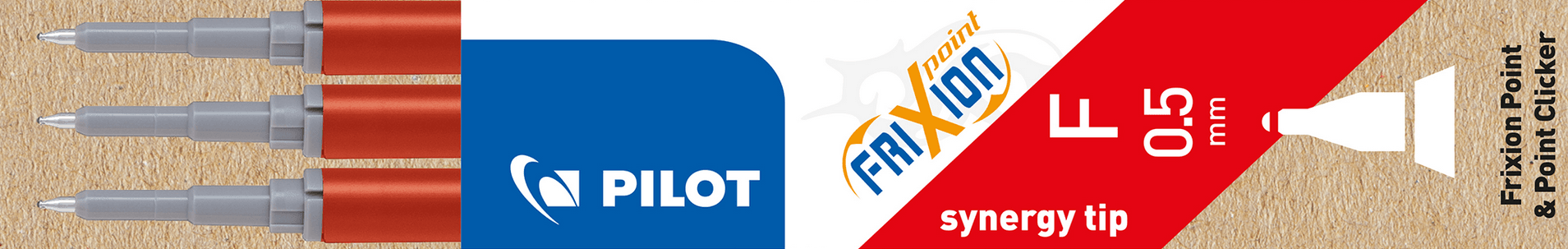 PILOT Tintenrollermine FriXion Point/Point Clicker 0.5 (F) Rot 3er Set