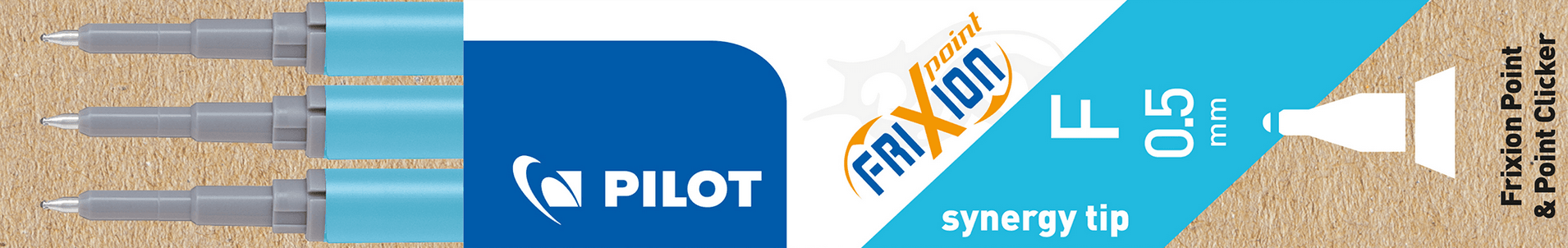 PILOT Tintenrollermine FriXion Point/Point Clicker 0.5 (F) Hellblau 3er Set