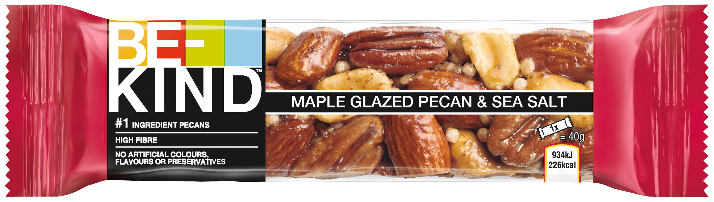 BE-KIND® pekanové orechy s javorovou glazúrou a morskou soľou