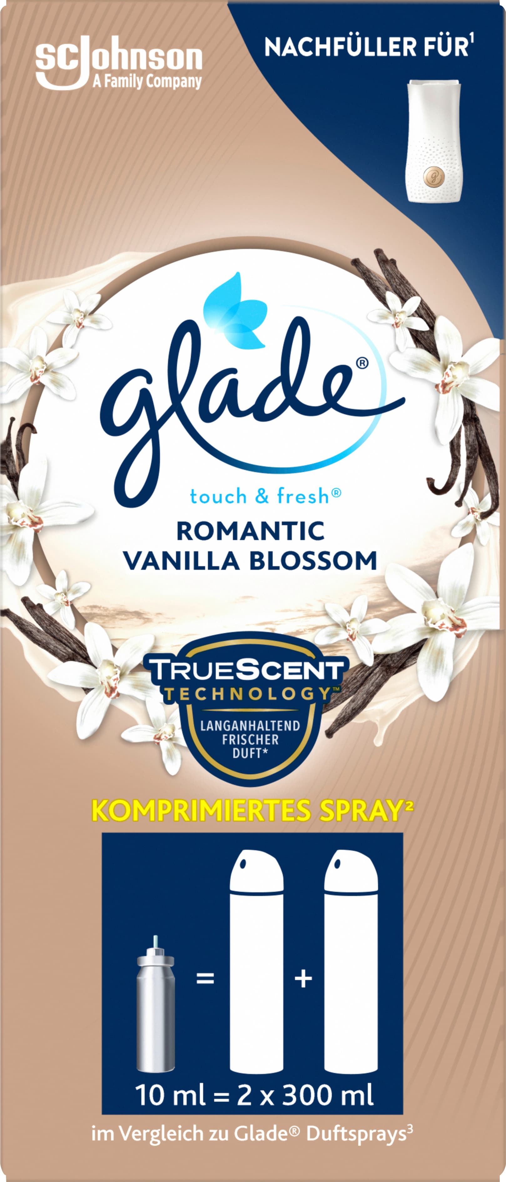 Glade Touch & Fresh Minispray Nachfüller Romantic Vanilla Blossom