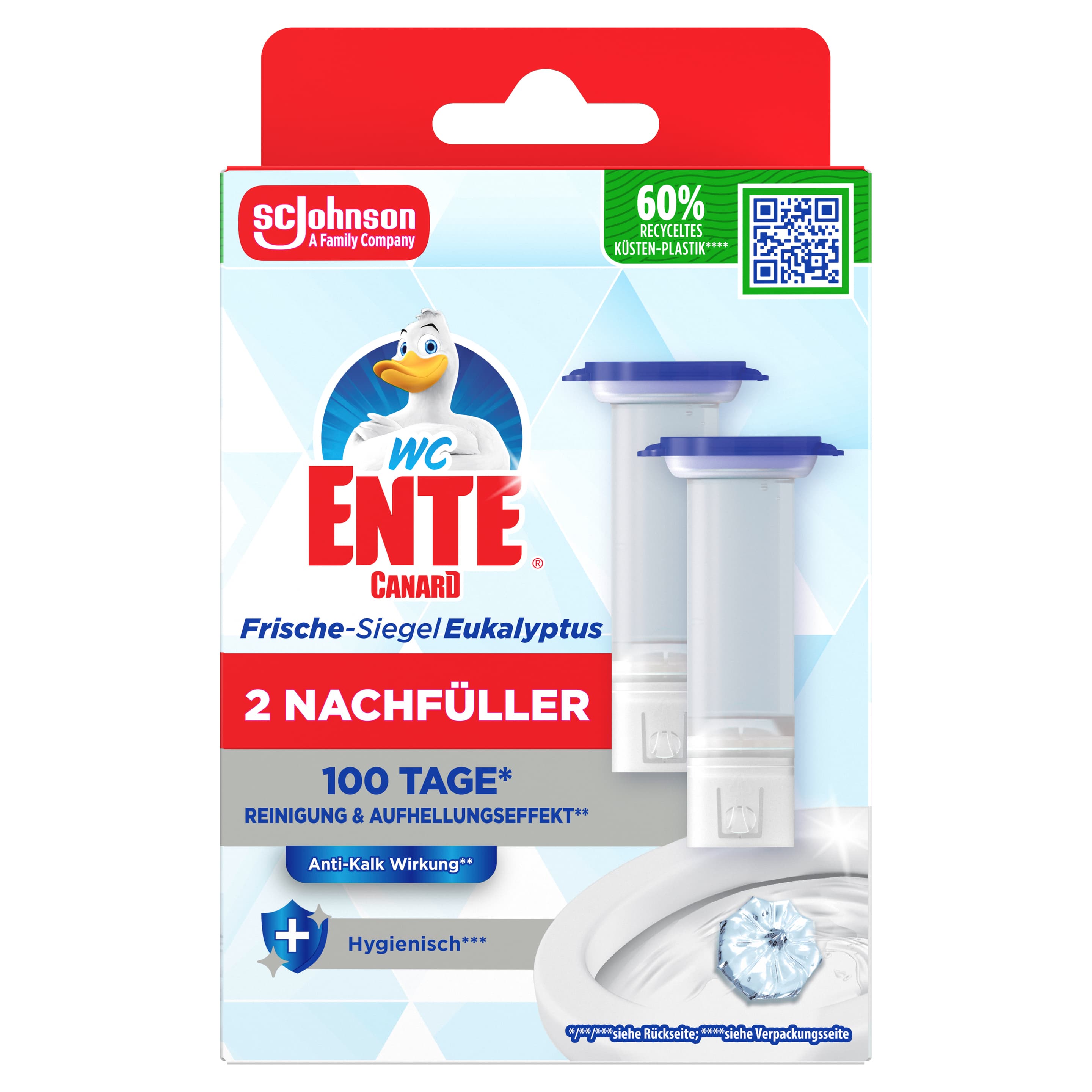 WC-Ente Frische-Siegel mit Bleichkraft Eukalyptus Nachfüllung