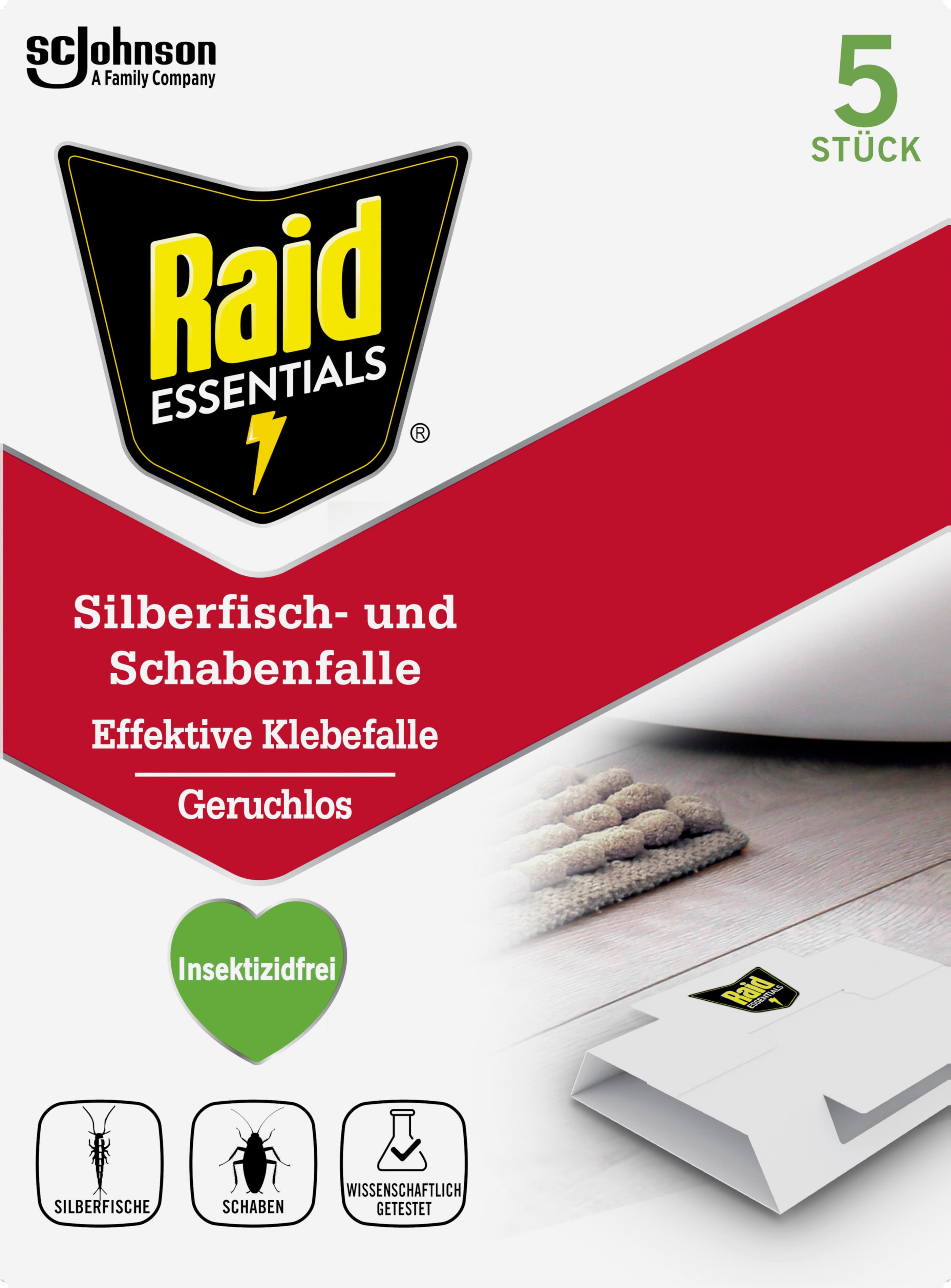 Raid Essentials Silberfisch- & Schabenfalle Klebefalle