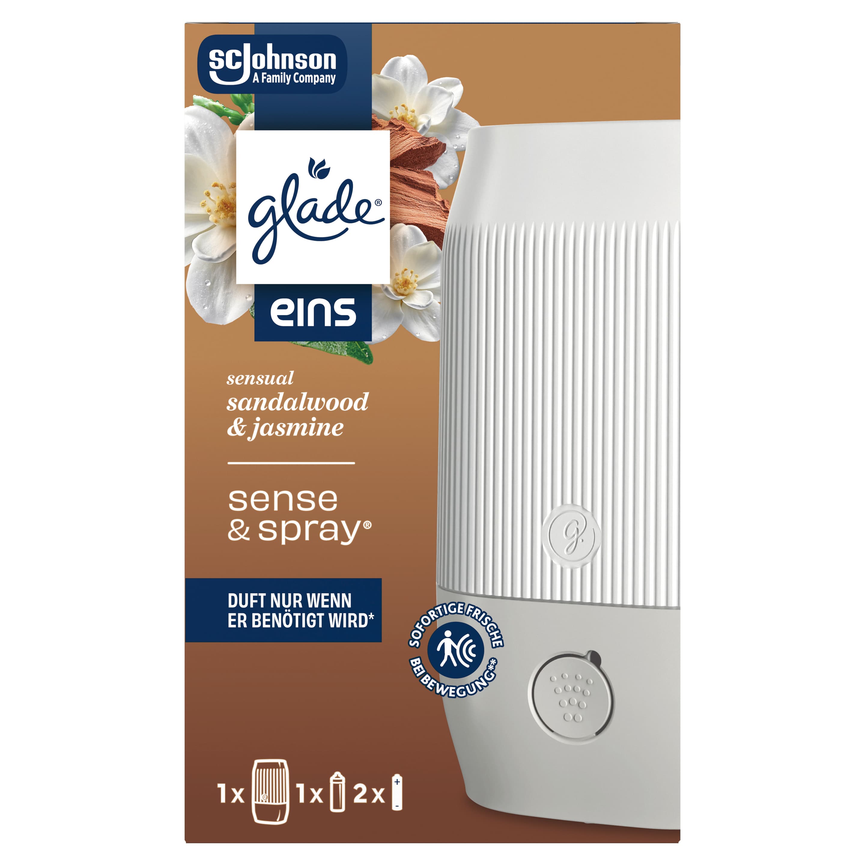 Glade® eins sense & spray® Starter Set Sensual Sandalwood & Jasmine
