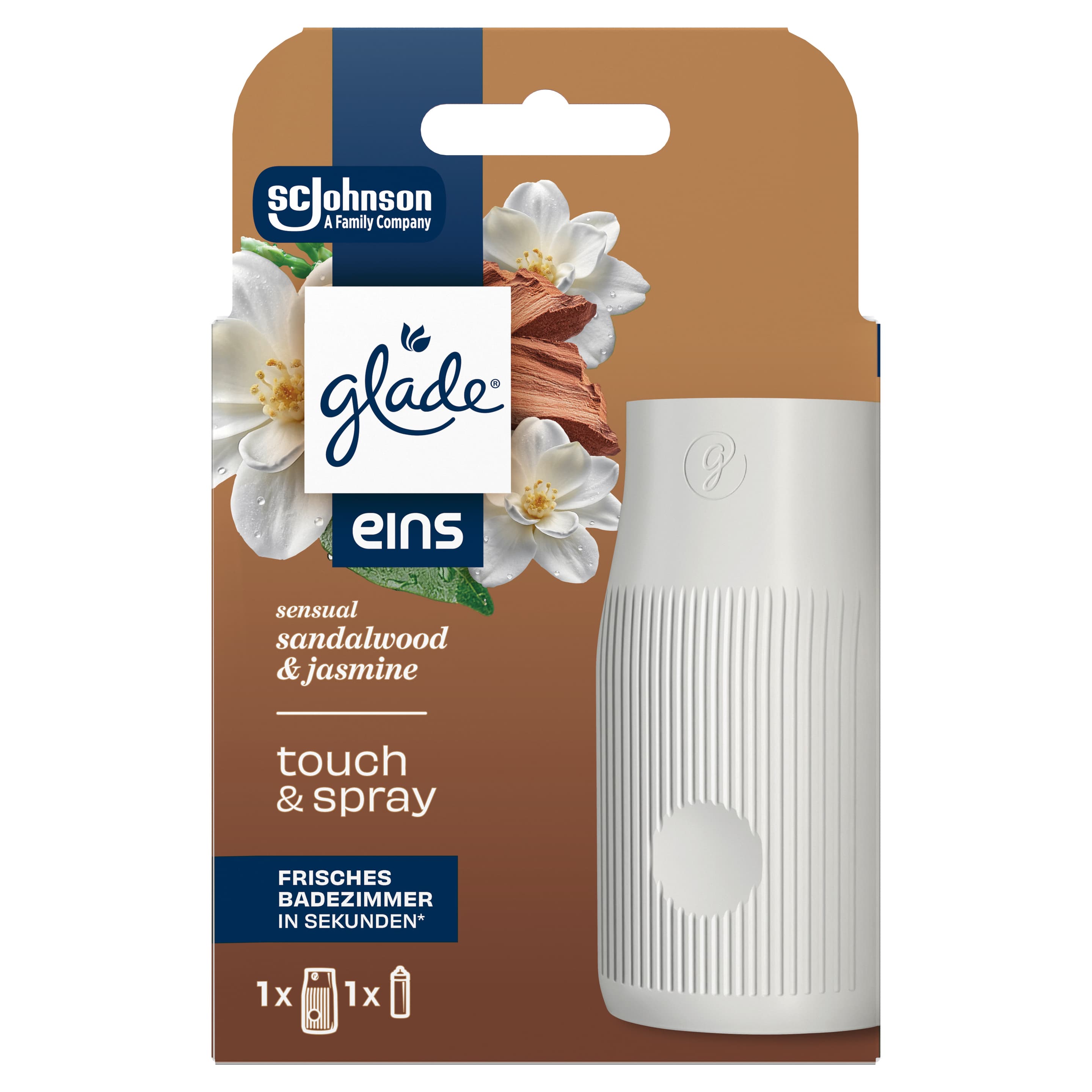 Glade® eins touch & spray Starter Set Sensual Sandalwood & Jasmine