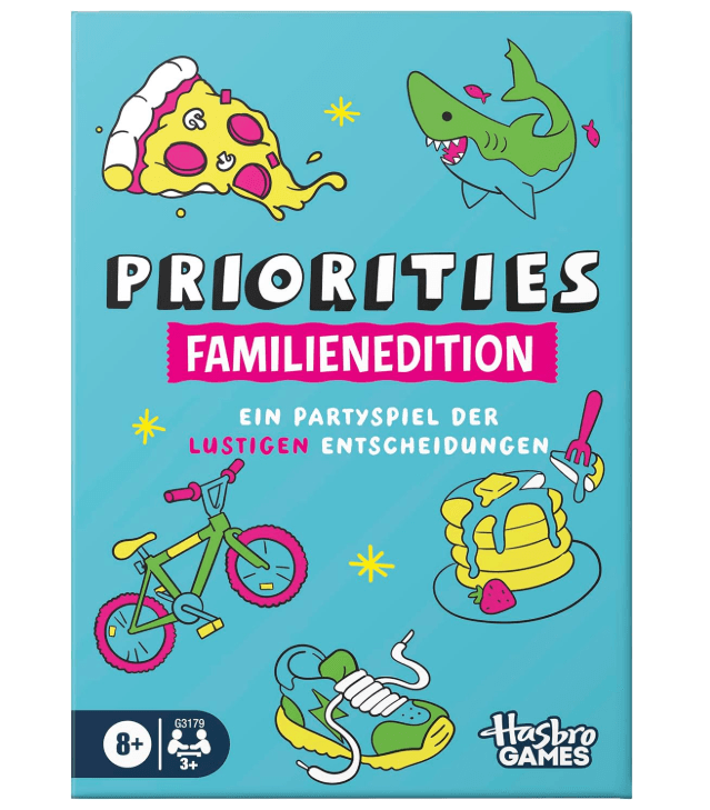 Hasbro Games Priorities Familienedition Partyspiel kooperatives Gesellschaftsspiel ab 8 Jahren