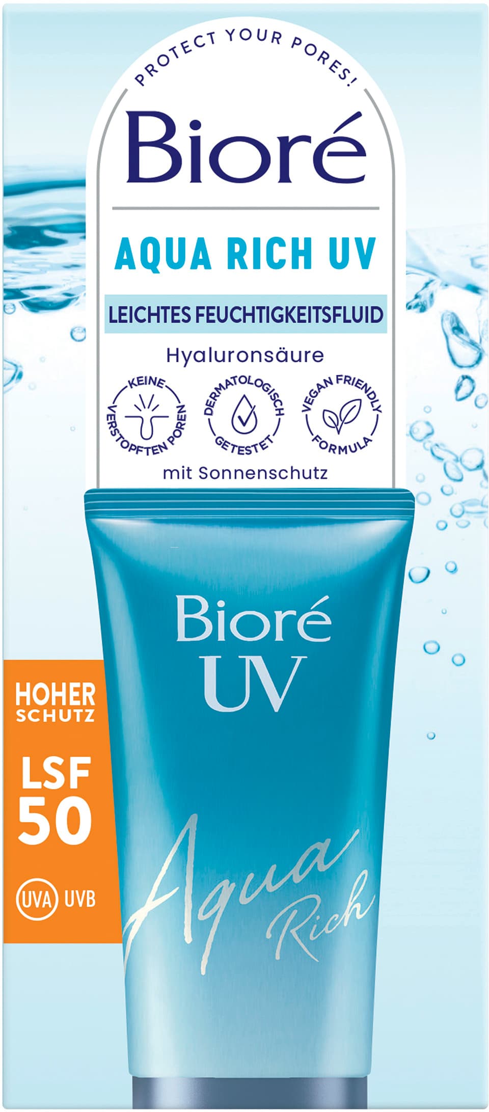 BIORÉ Aqua Rich Fluido Hidratante con Luz UV SPF 50