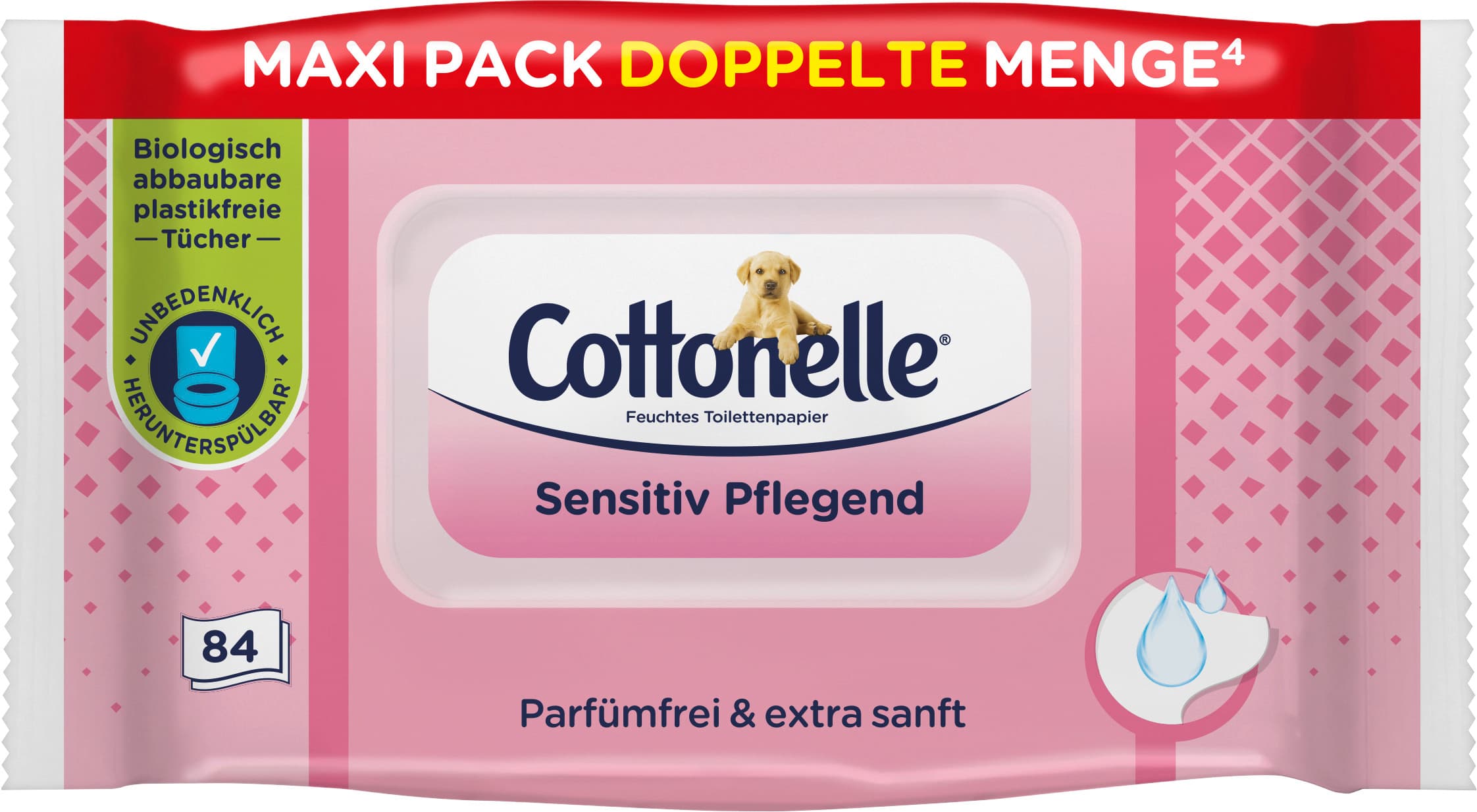 Cottonelle Feuchtes Toilettenpapier Sensitiv pflegend Maxi Pack