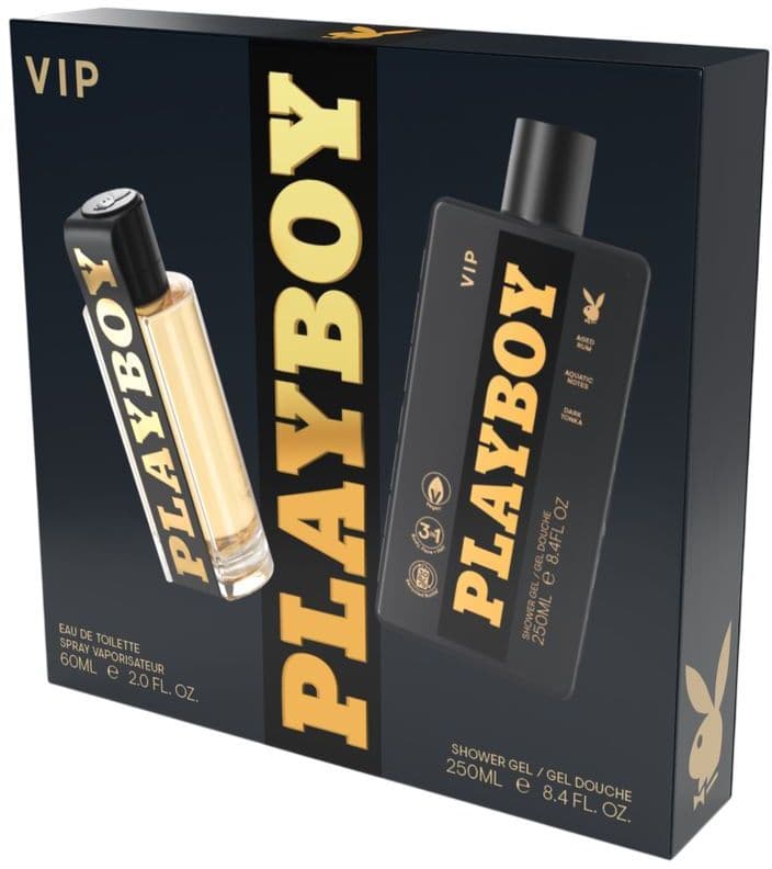 PLAYBOY Vip Eau de Toilette & Duschgel & Shampoo Geschenkpackung