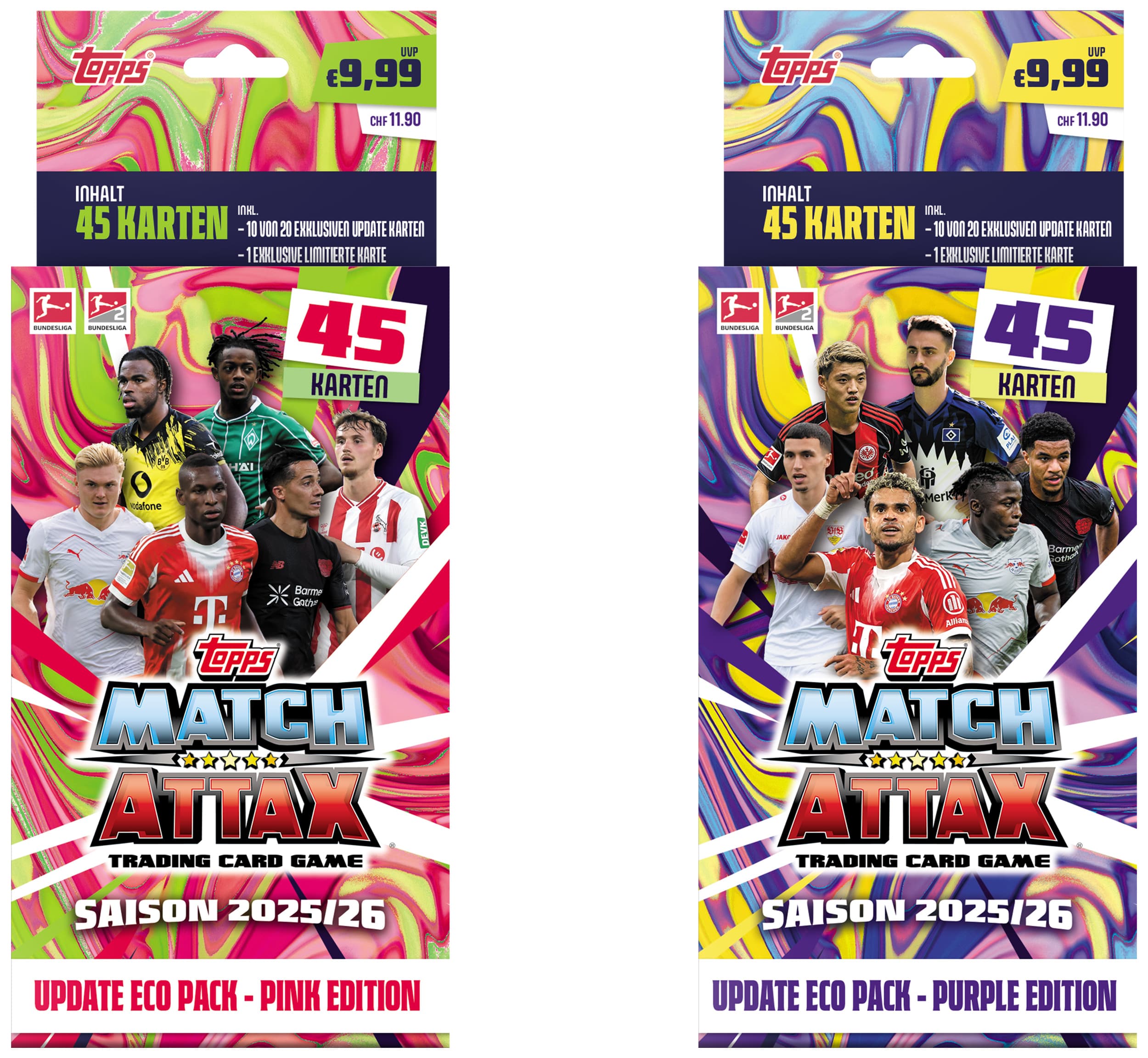 Topps Match Attax Bundesliga 2025/2026 Update Eco Pack A+B, sortiert, 1 Stück