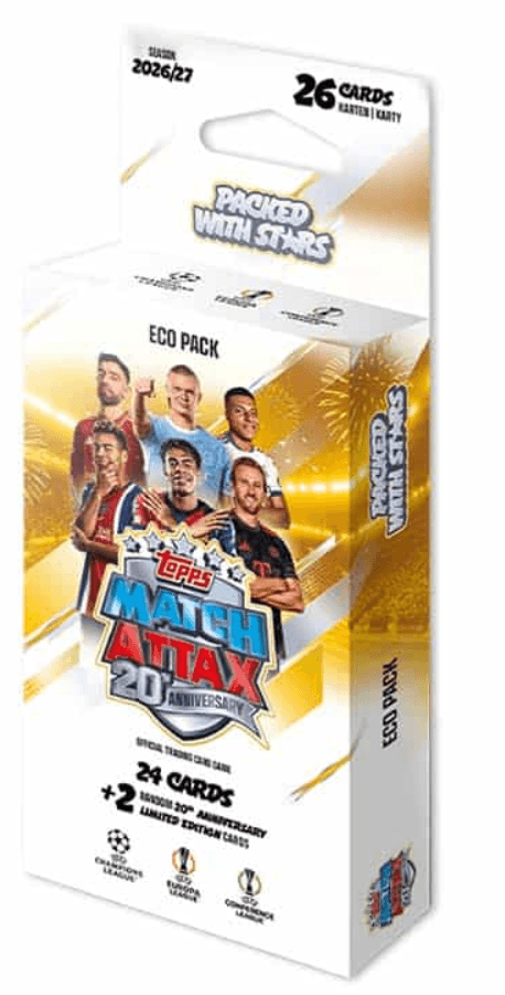 Topps Match Attax UEFA Club Competitions 2026/27 Eco Pack mit 26 Karten & 2 Limited Edition Karten