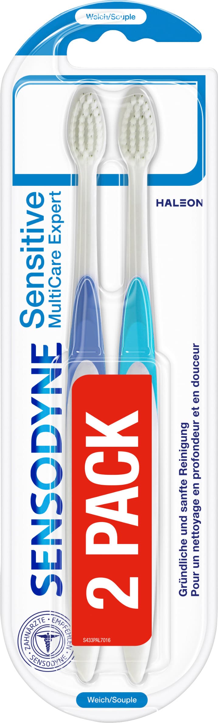 Paquete doble de cepillos de dientes Sensodyne Sensitive Soft