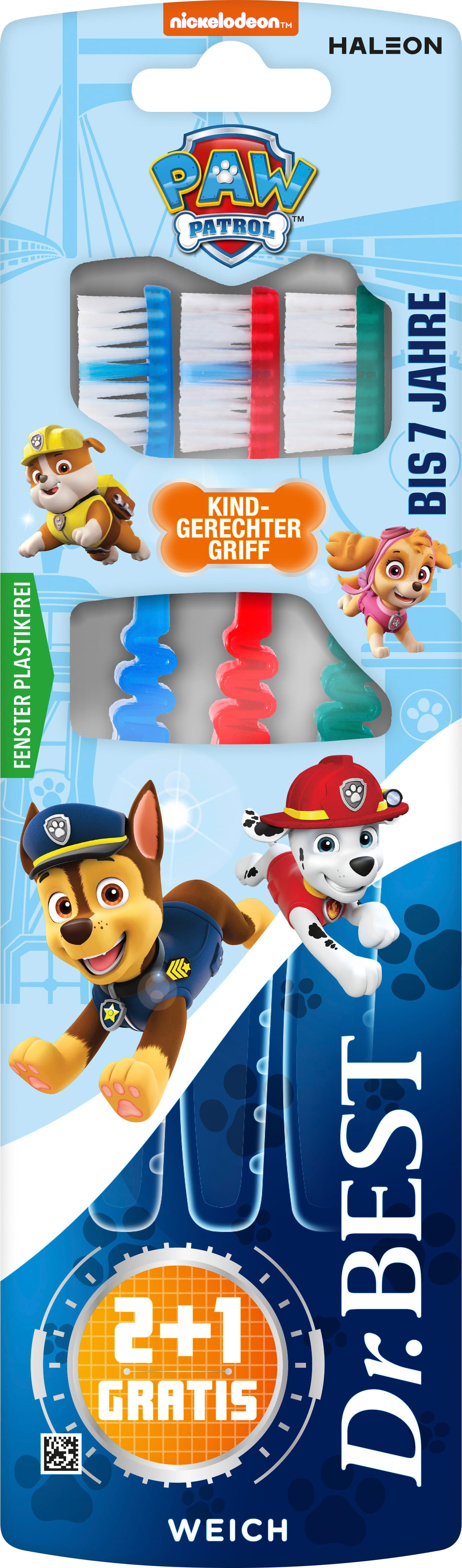 Dr.BEST KIDS Milchzahn Paw Patrol Zahnbürste weich 2+1