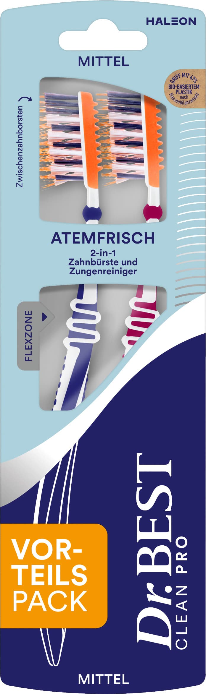 Dr.BEST Zahnbürste Atemfrisch mittel Doppelpack