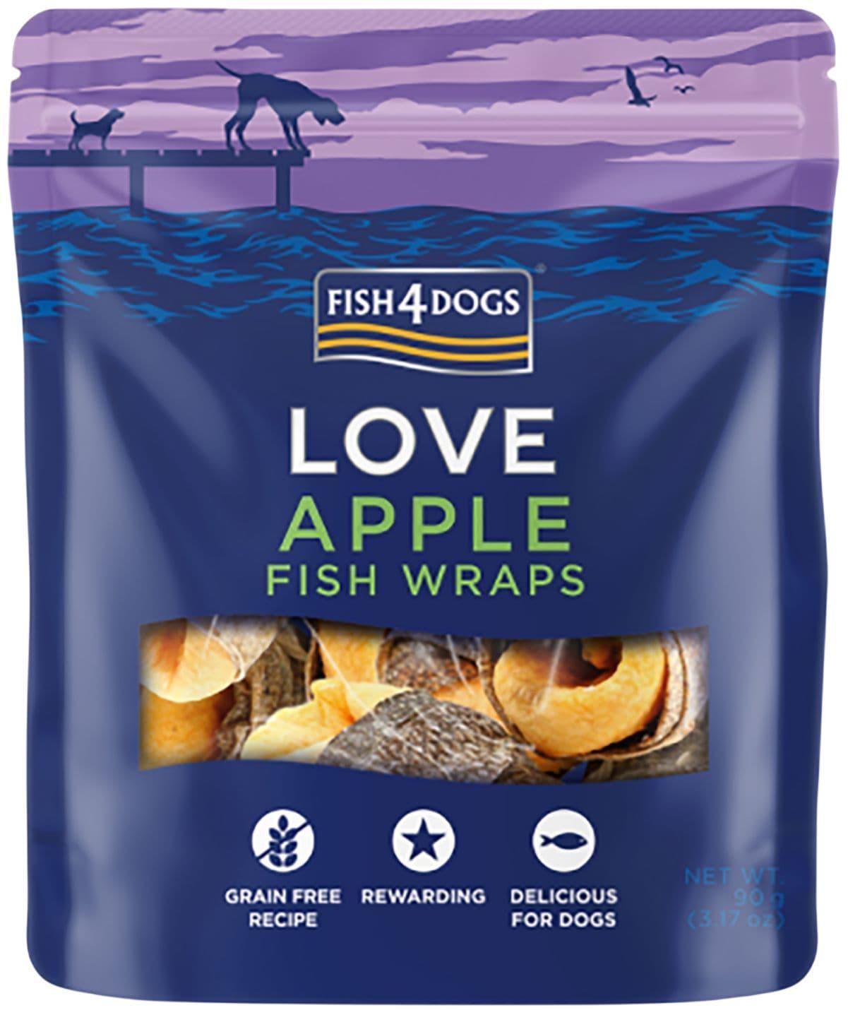 FISH4DOGS Hundesnack Love Apfel Fisch Wraps