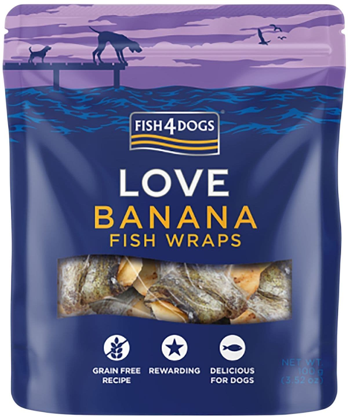 FISH4DOGS Hundesnack Love Bananen Fisch Wraps