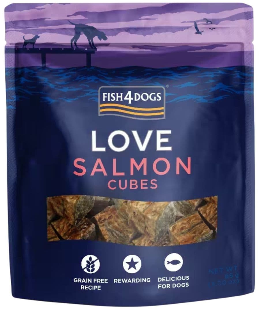 FISH4DOGS Hundesnack Love Lachs Würfel