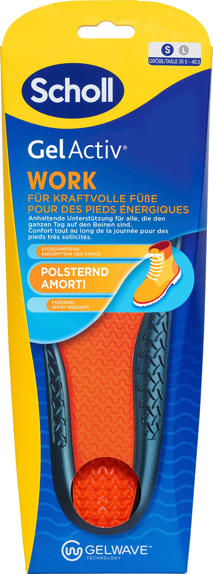 Scholl GelActiv Einlegesohlen WORK Größe S 35,5-40,5