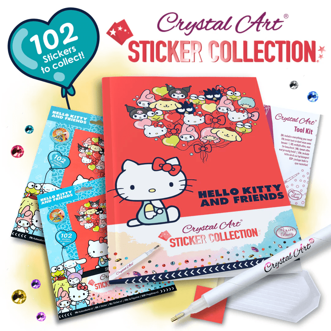 Craft Buddy - Crystal Art Diamond Painting Hello Kitty And Friends Sticker Album - Starter Pack