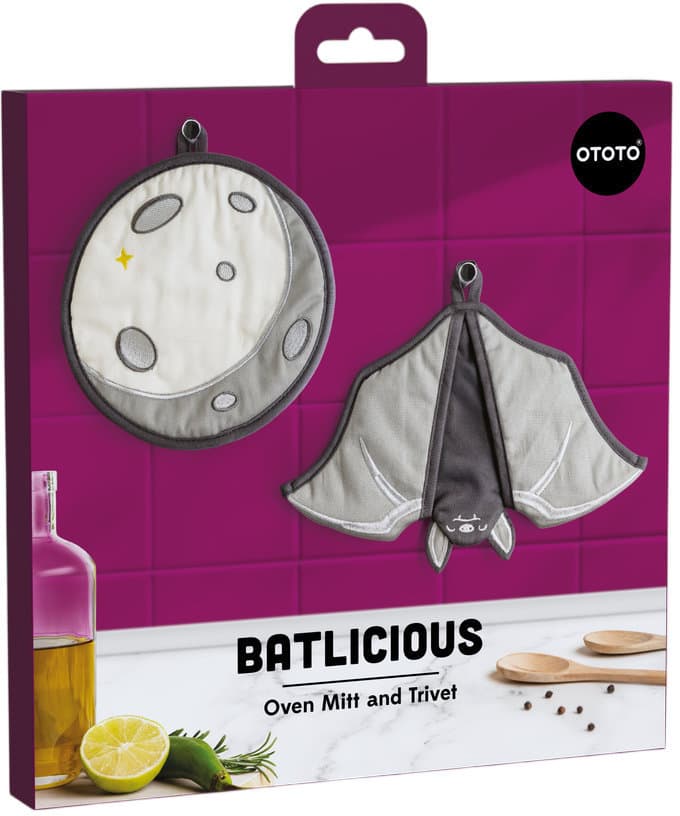OTOTO Ofenhandschuh und Untersetzer Batlicious