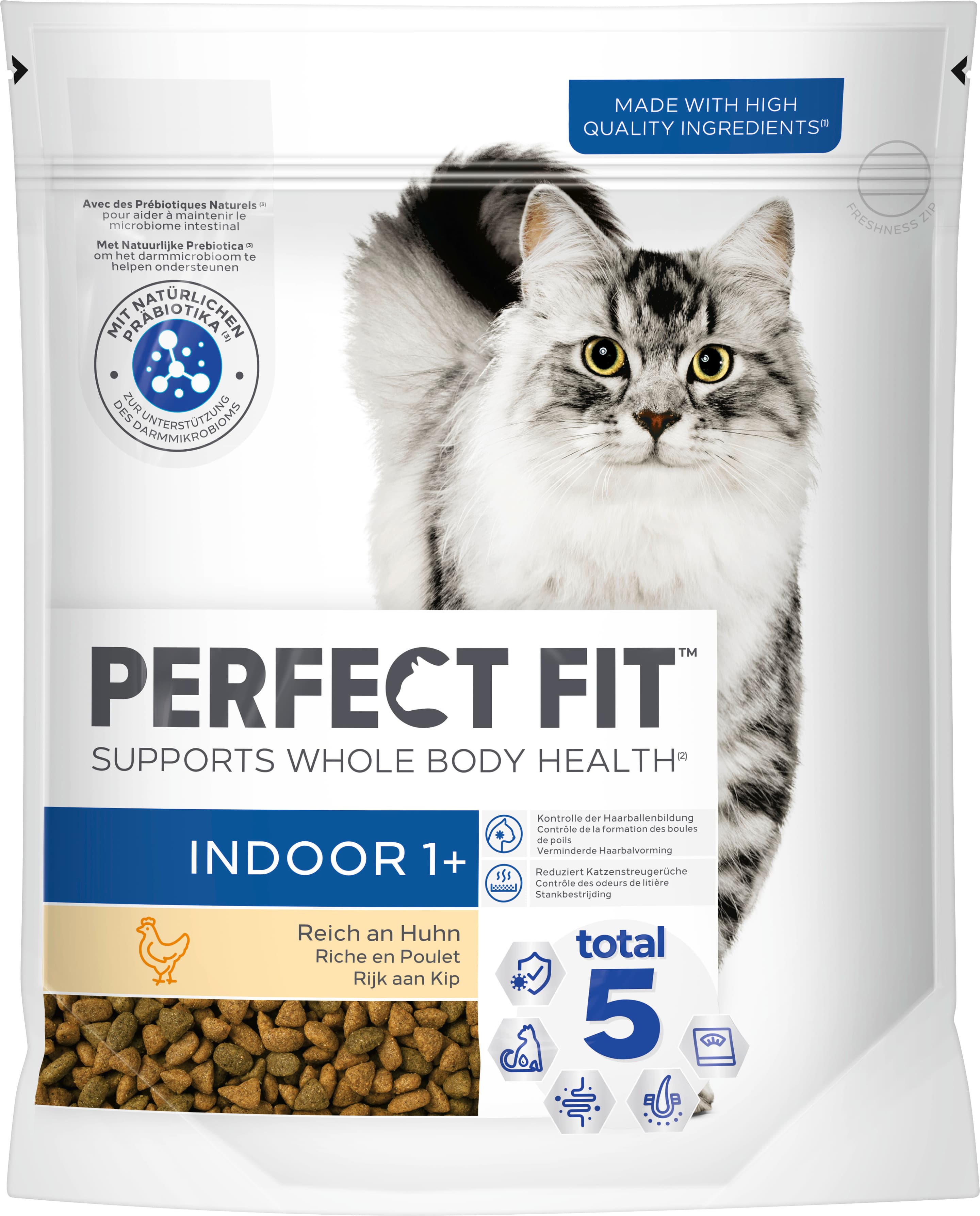 Perfect Fit™ Katzentrockenfutter Beutel Indoor 1+ mit Huhn
