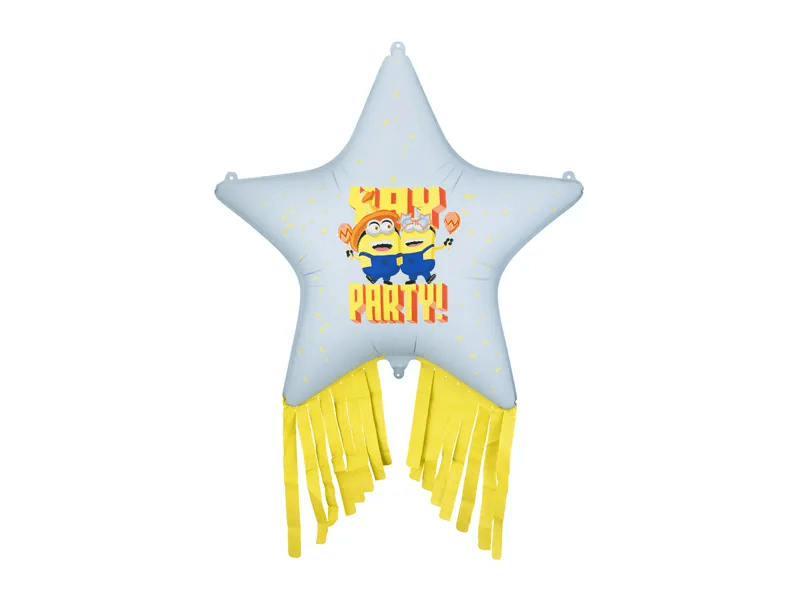 Folienballon Stern mit Quasten Minions, 72x72 cm