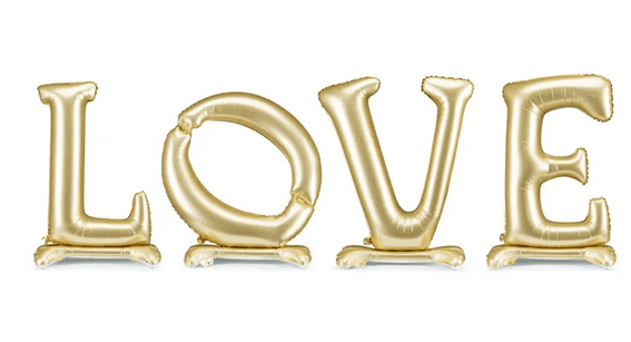 Stehender Folienballon LOVE, gold, 300 x 97 cm
