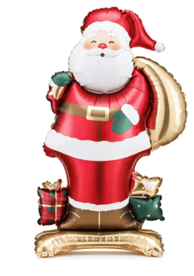 PartyDeco Stehender Folienballon Weihnachtsmann, 48,5x84 cm, Mix