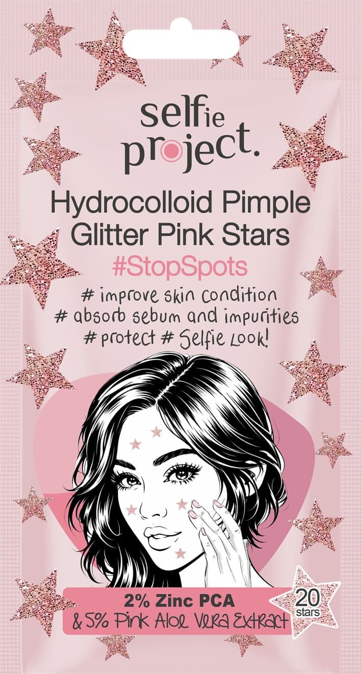 Selfie Project Hydrocolloid Pimple Glitter Pink Stars