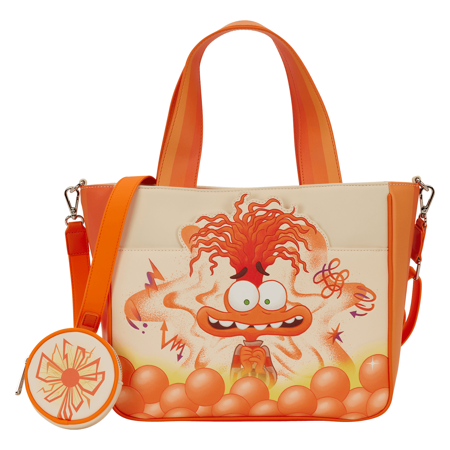 Loungefly Inside Out 2 Anxiety Glow Tote Crossbody Bag mit Münztasche