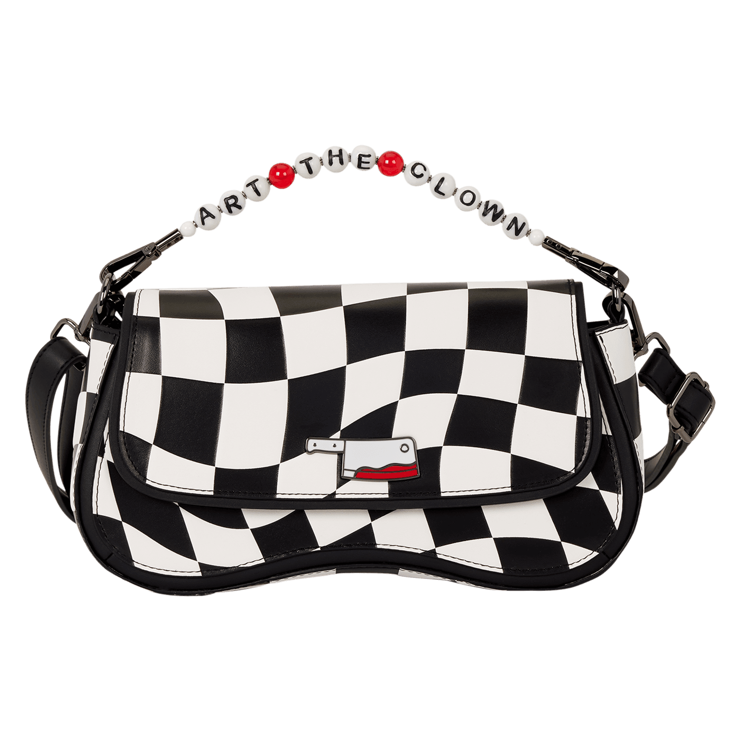 Loungefly Terrifier Art the Clown karierte Umhängetasche mit Charms