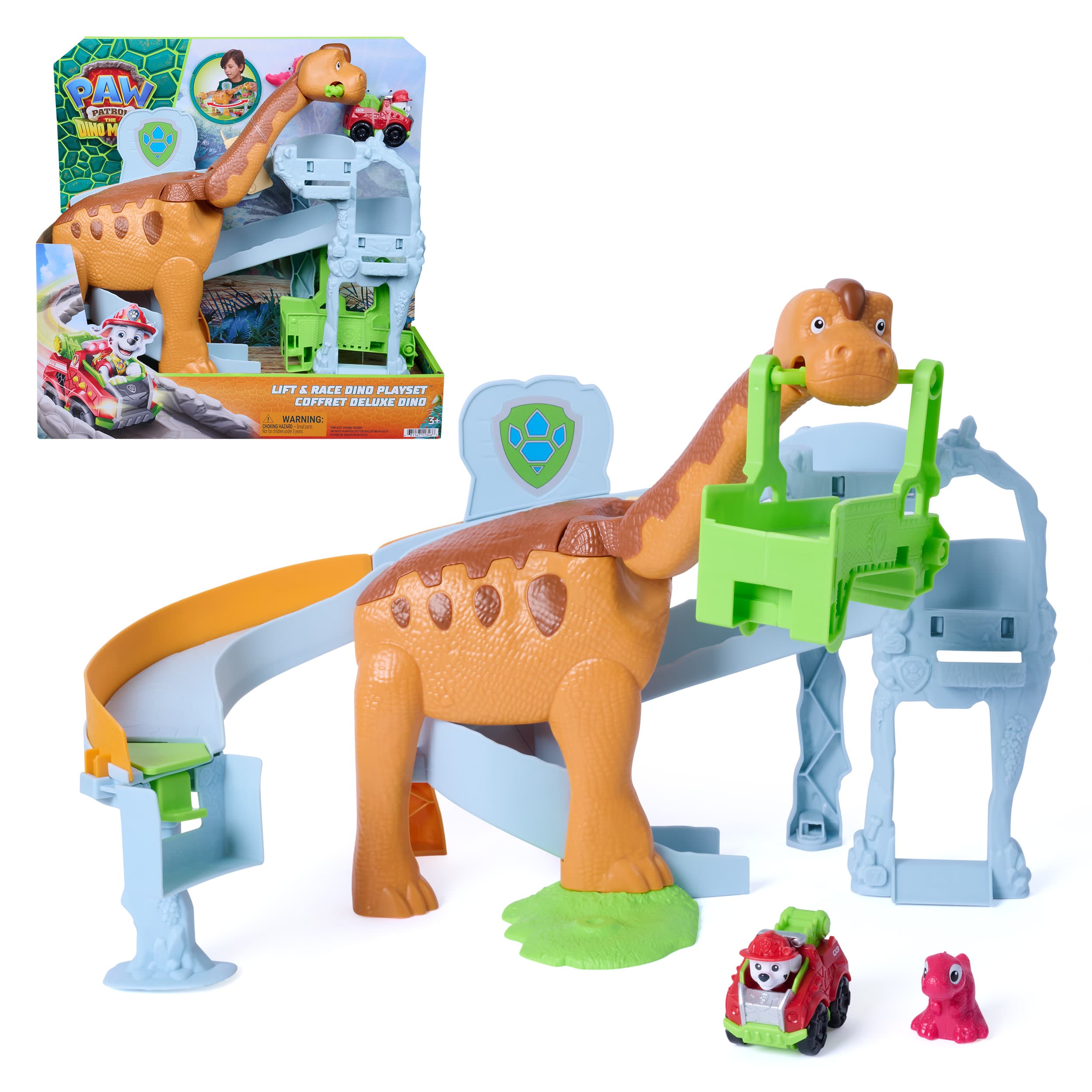 PAW Patrol: Der Dino Film, Pup Squad Lift & Race Dino Spielset mit Racer