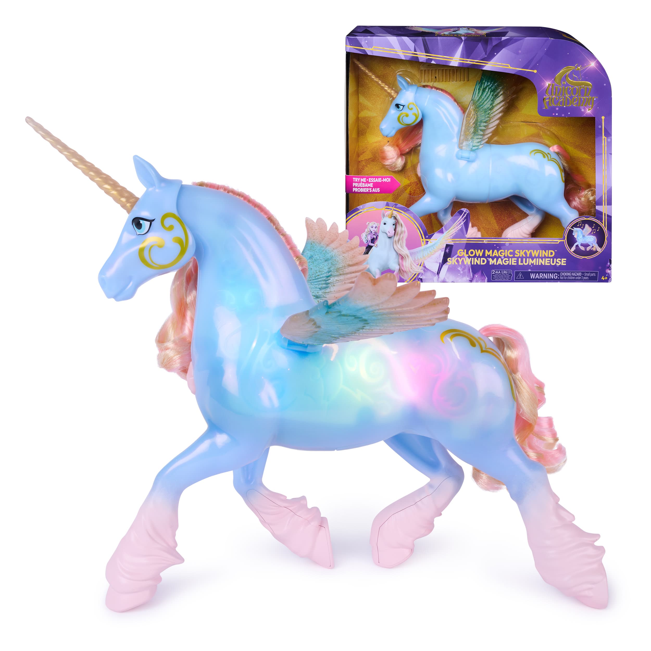 Unicorn Academy - Glow Magic Skywind, interaktives Einhorn mit Licht und Sound