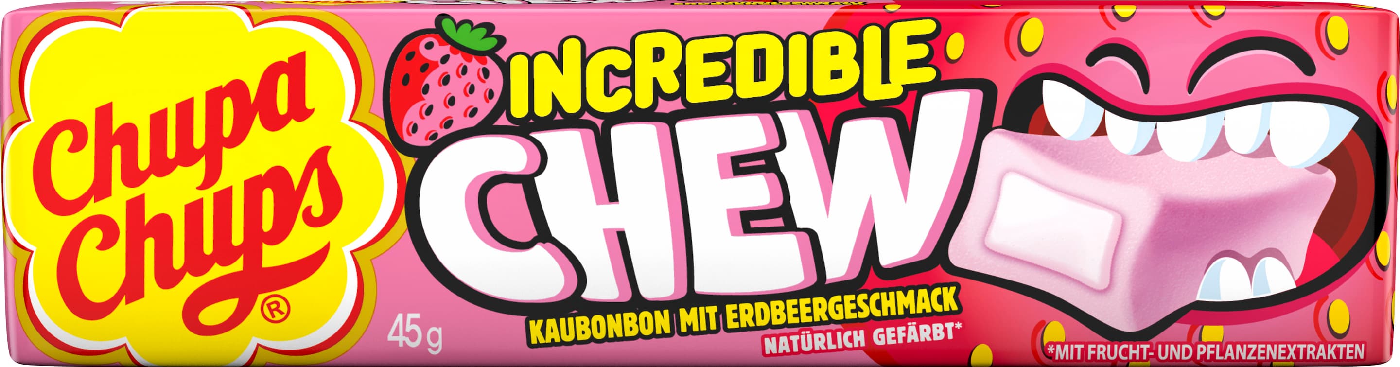 Chupa Chups Kaubonbon Incredible Chew Erdbeere