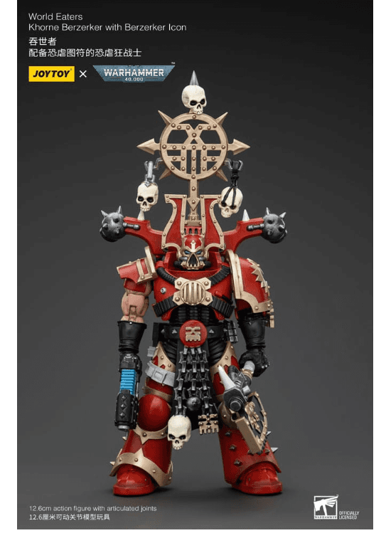 JOY TOY Warhammer 40K World Eaters Khorne Berzerker mit Icon 1/18 Figur 13 cm