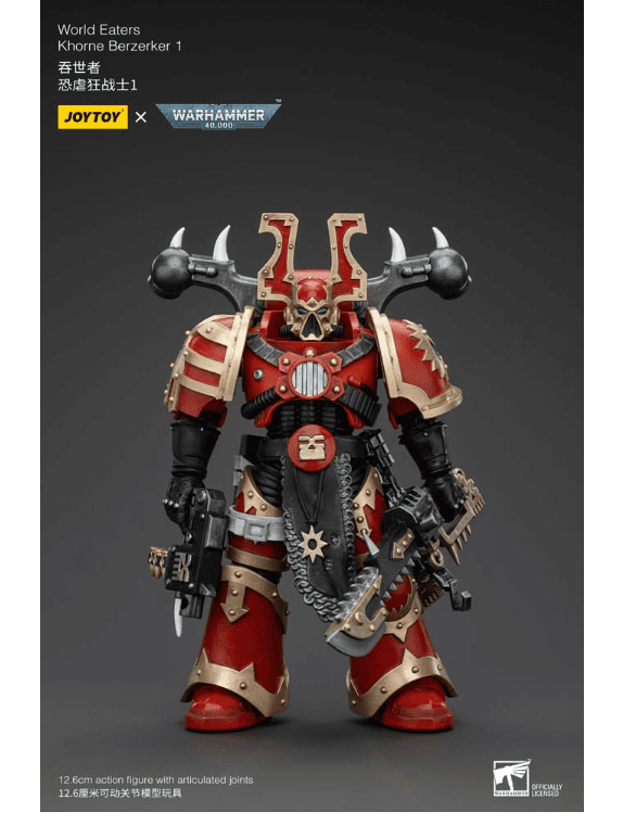JOY TOY Warhammer 40K World Eaters Khorne Berzerker 1 Actionfigur 1/18 13 cm