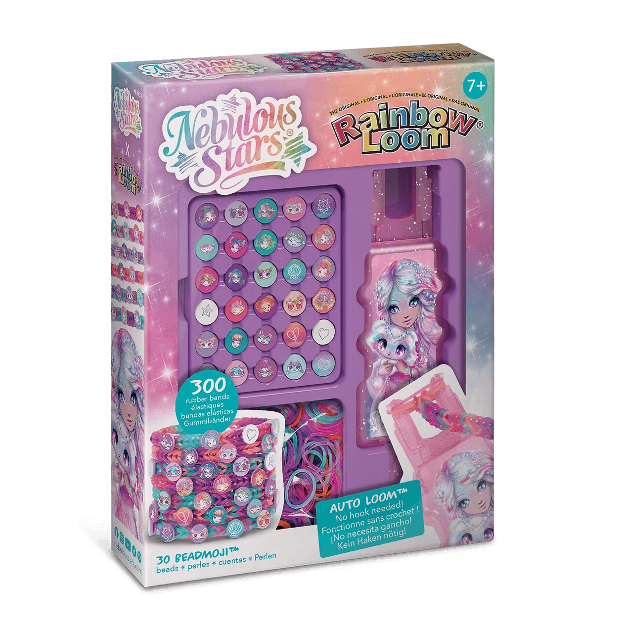Nebulous Stars Rainbow Loom Auto Loom Perlen-Set mit 300 Gummibändern und 30 Beadmoji Perlen