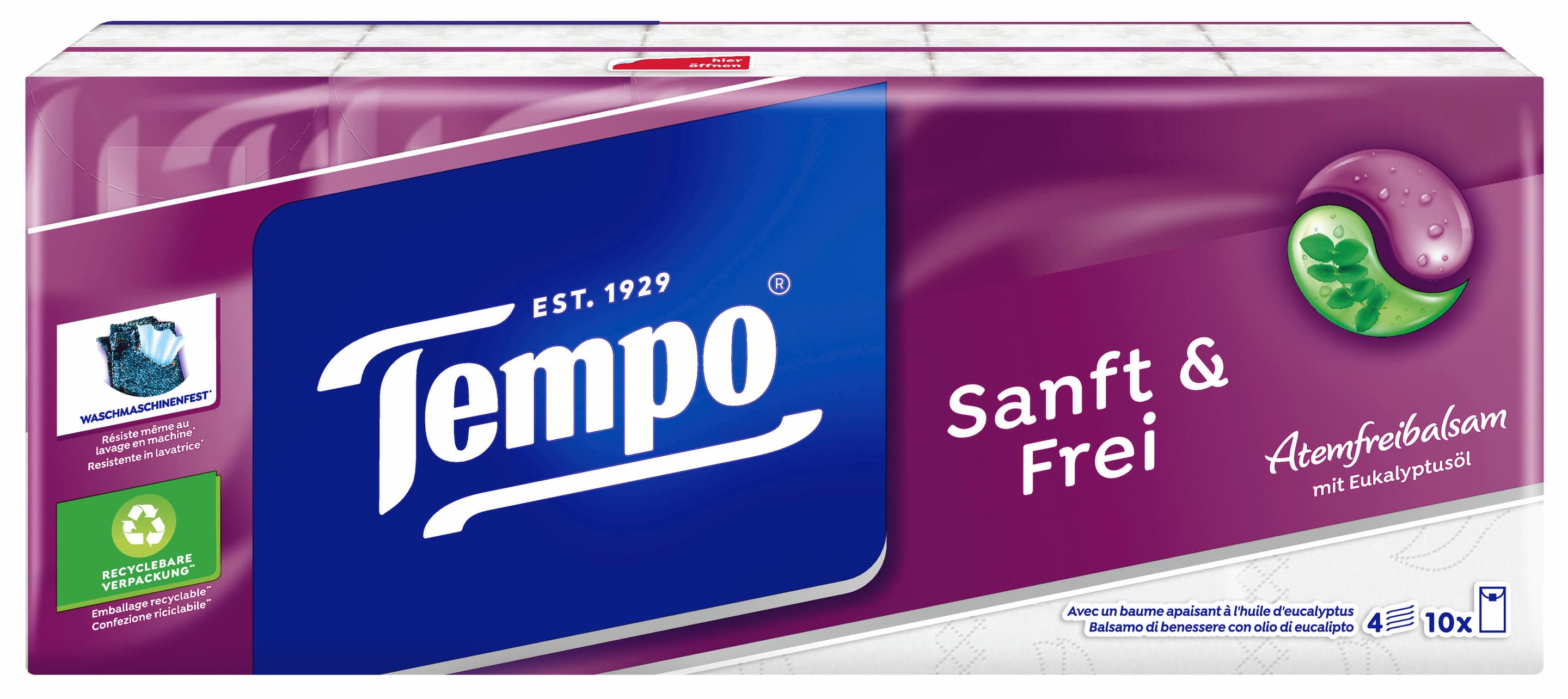 Tempo Taschentücher sanft & frei 10x9 Tücher