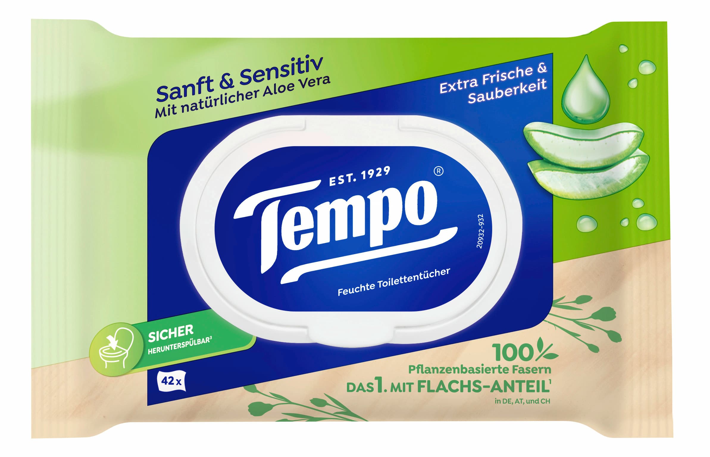 Tempo Feuchtes Toilettenpapier Sanft & Sensitiv Aloe Vera