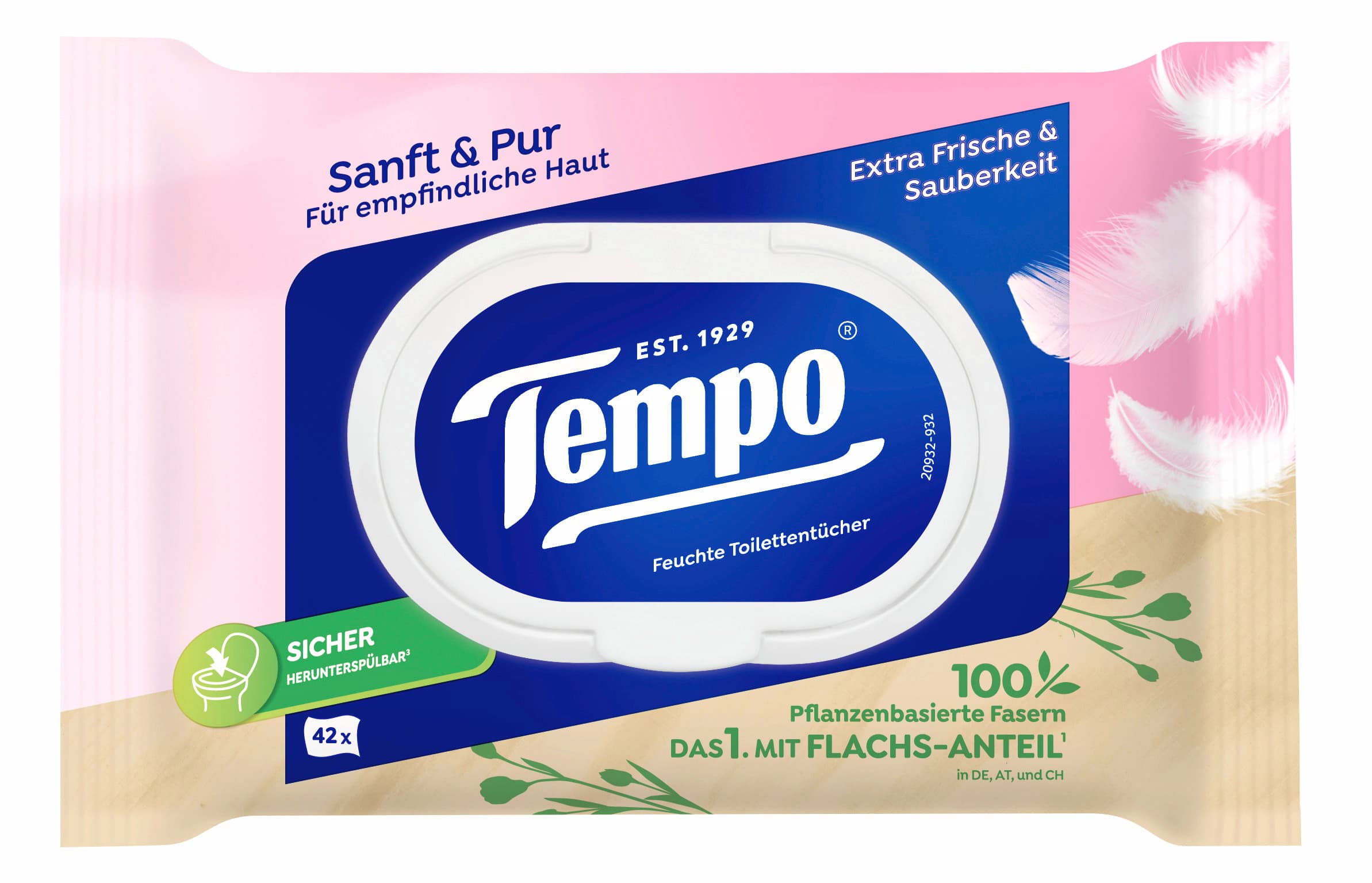 Tempo feuchte Toilettentücher Sanft & Pur