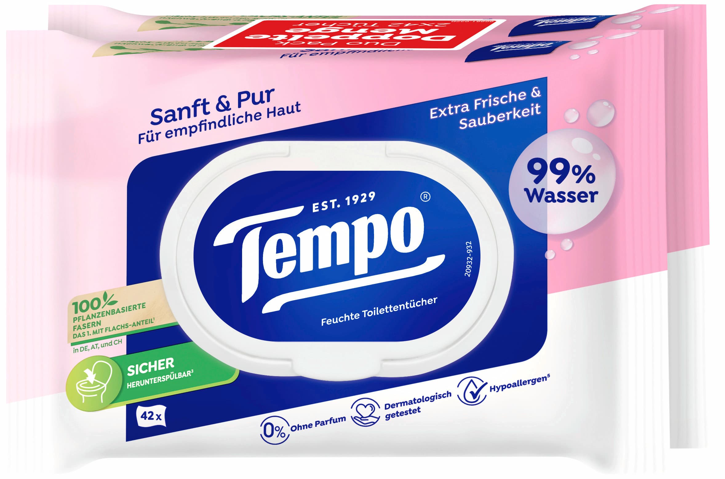 Tempo Feuchte Toilettentücher Sanft & Pur