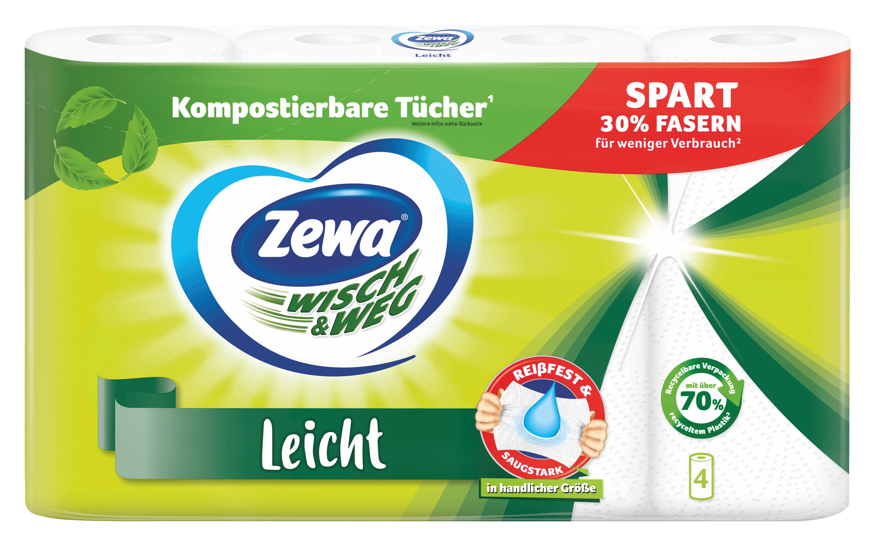 ZEWA WISCH & WEG Leicht Haushaltstücher 4x48 Blatt