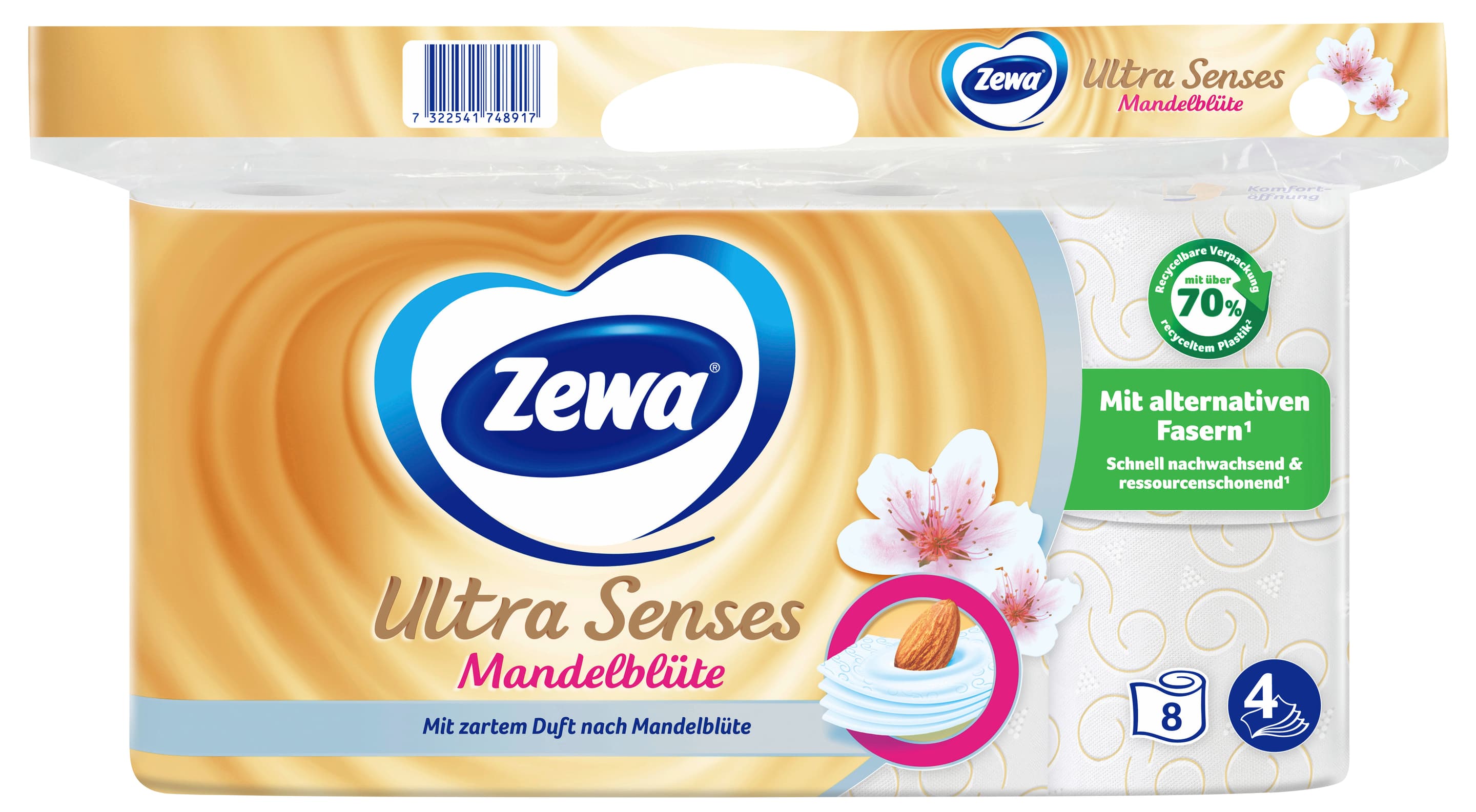 Zewa Ultra Senses Toilettenpapier 8x135 Blatt 4 Lagen