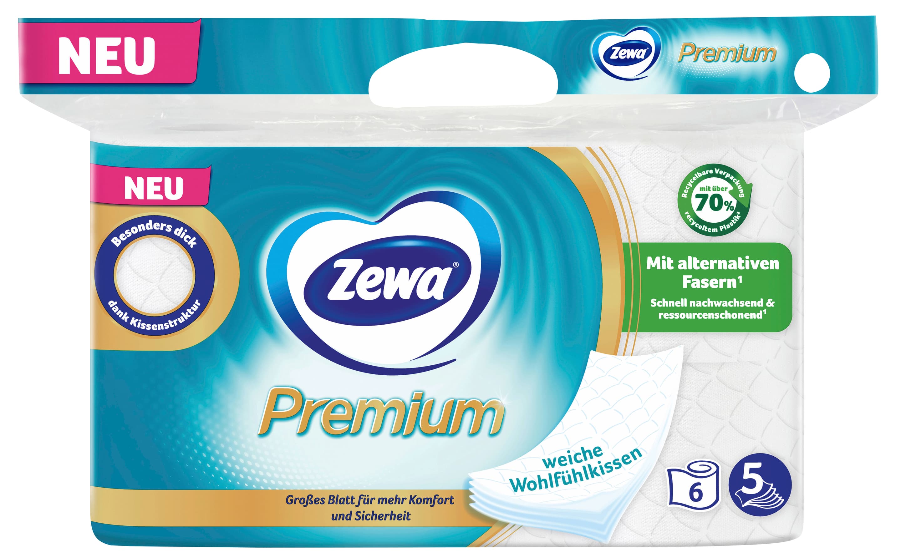 Zewa Premium Toilettenpapier mit Stroh 6x110 Blatt