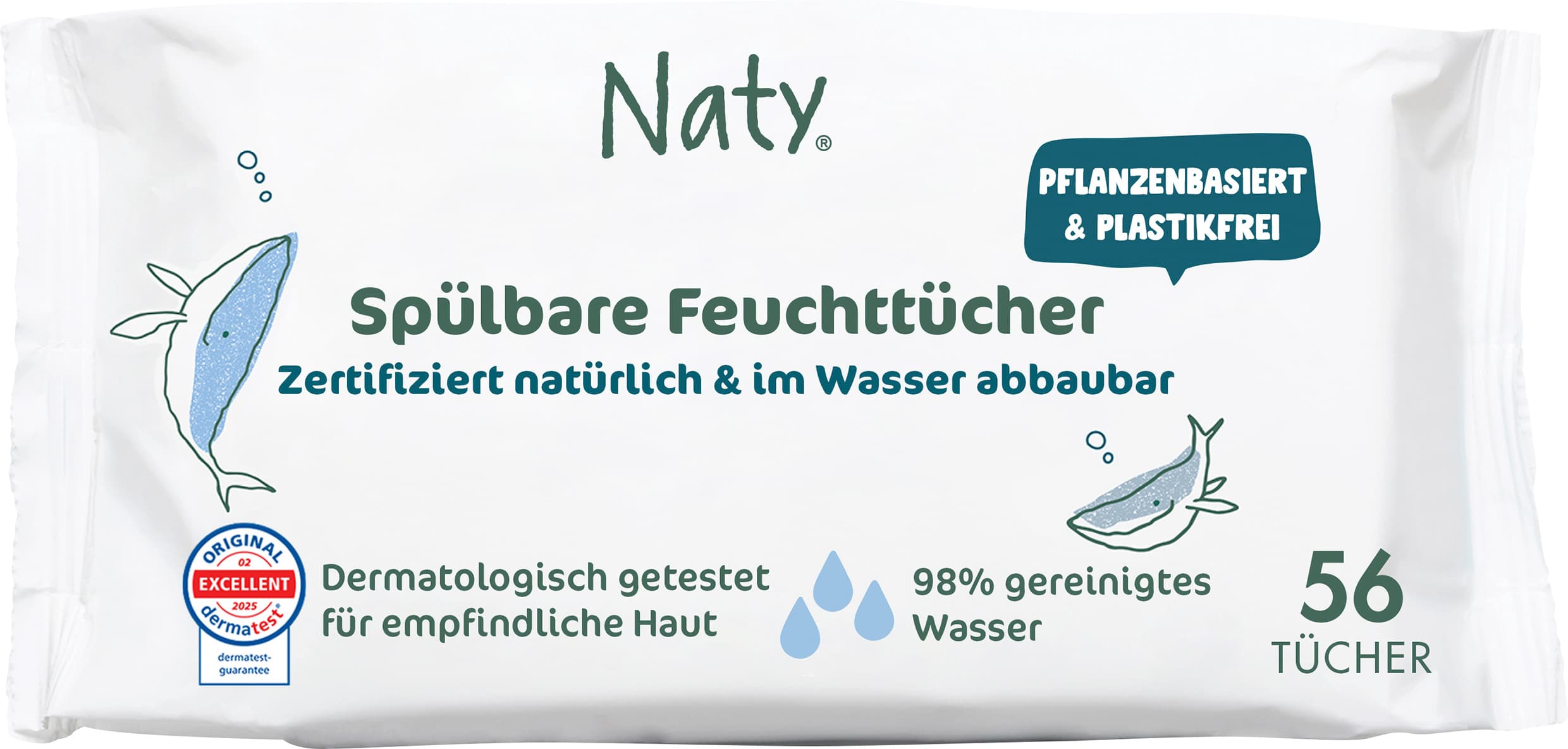 Eco by Naty Feuchttücher unparfümiert, herabspülbar
