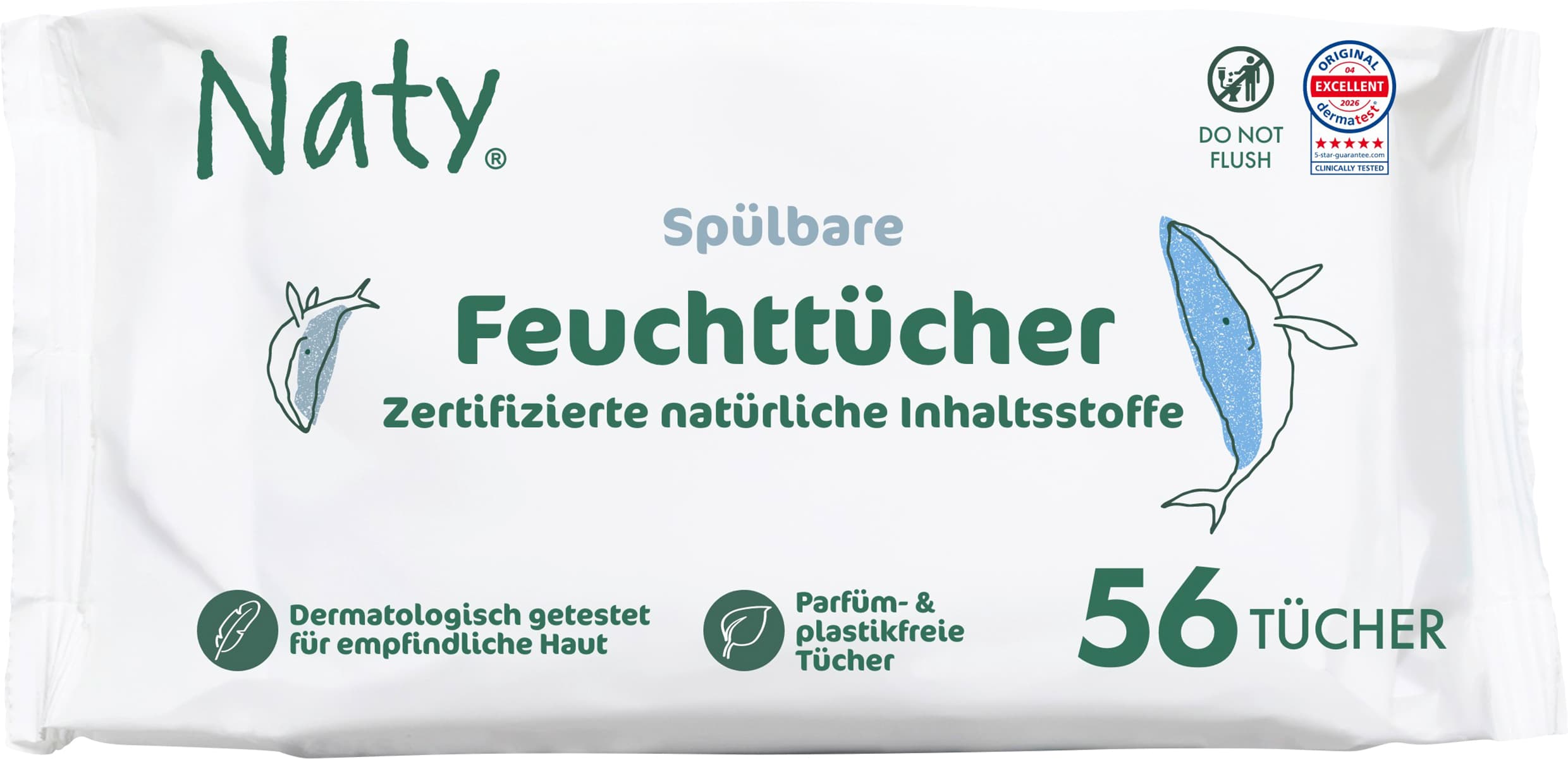 Eco by Naty Feuchttücher unparfümiert, herabspülbar
