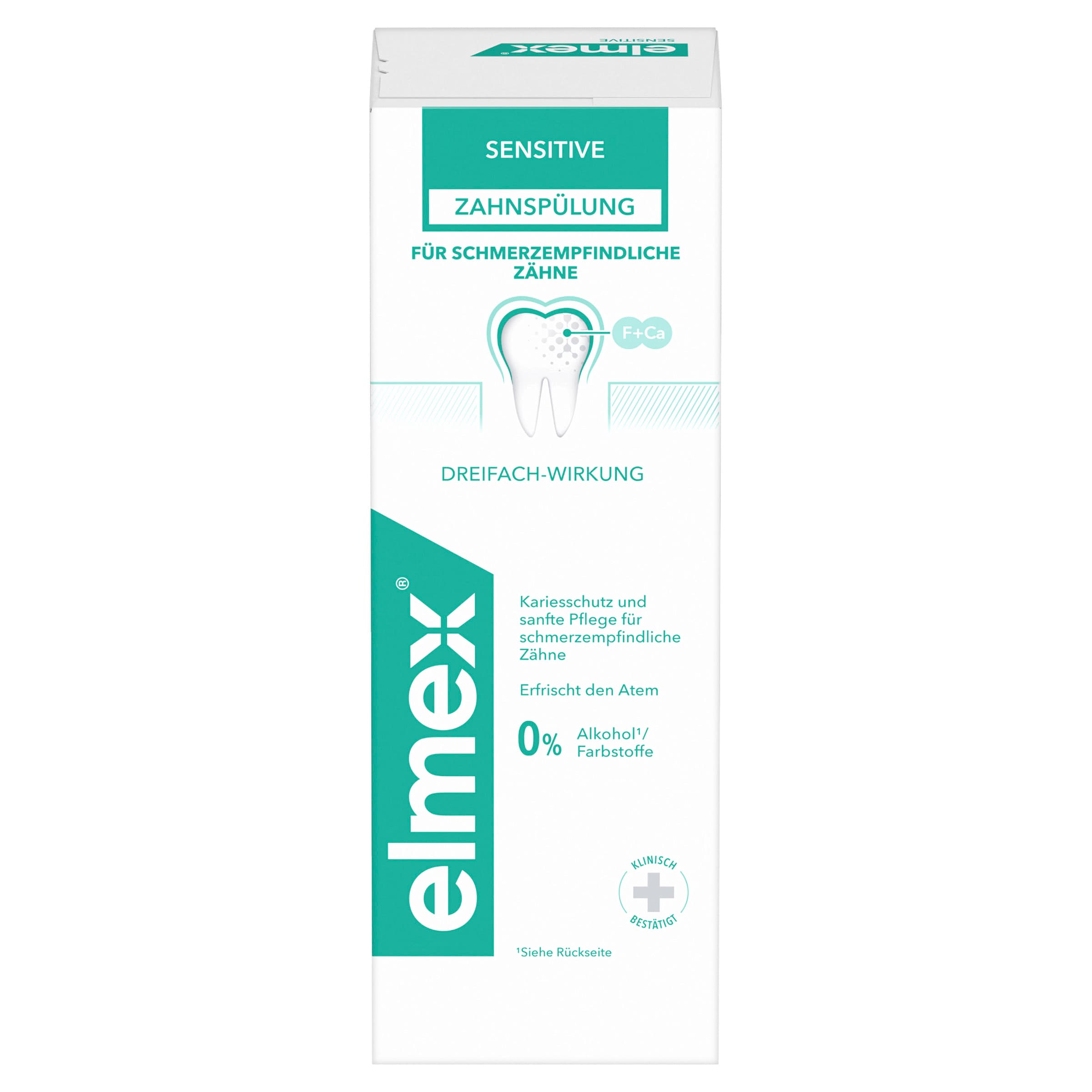 elmex Mundspülung Sensitive – Extraschutz vor schmerzempfindlichen Zähnen und Zahnhalskaries