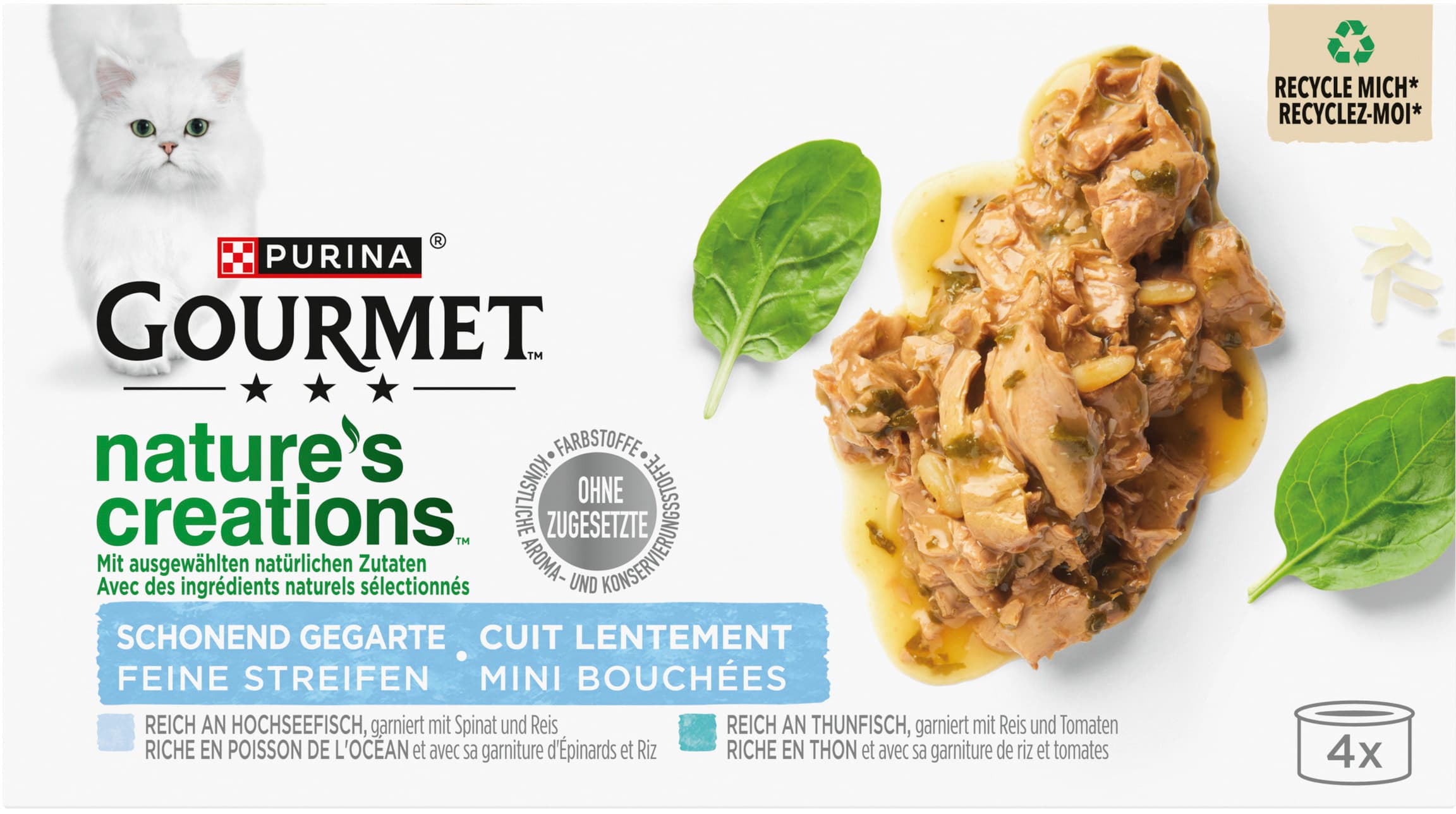 Purina GOURMET Natures Creations Feine Streifen Hochseefisch Thunfisch Katzennassfutter