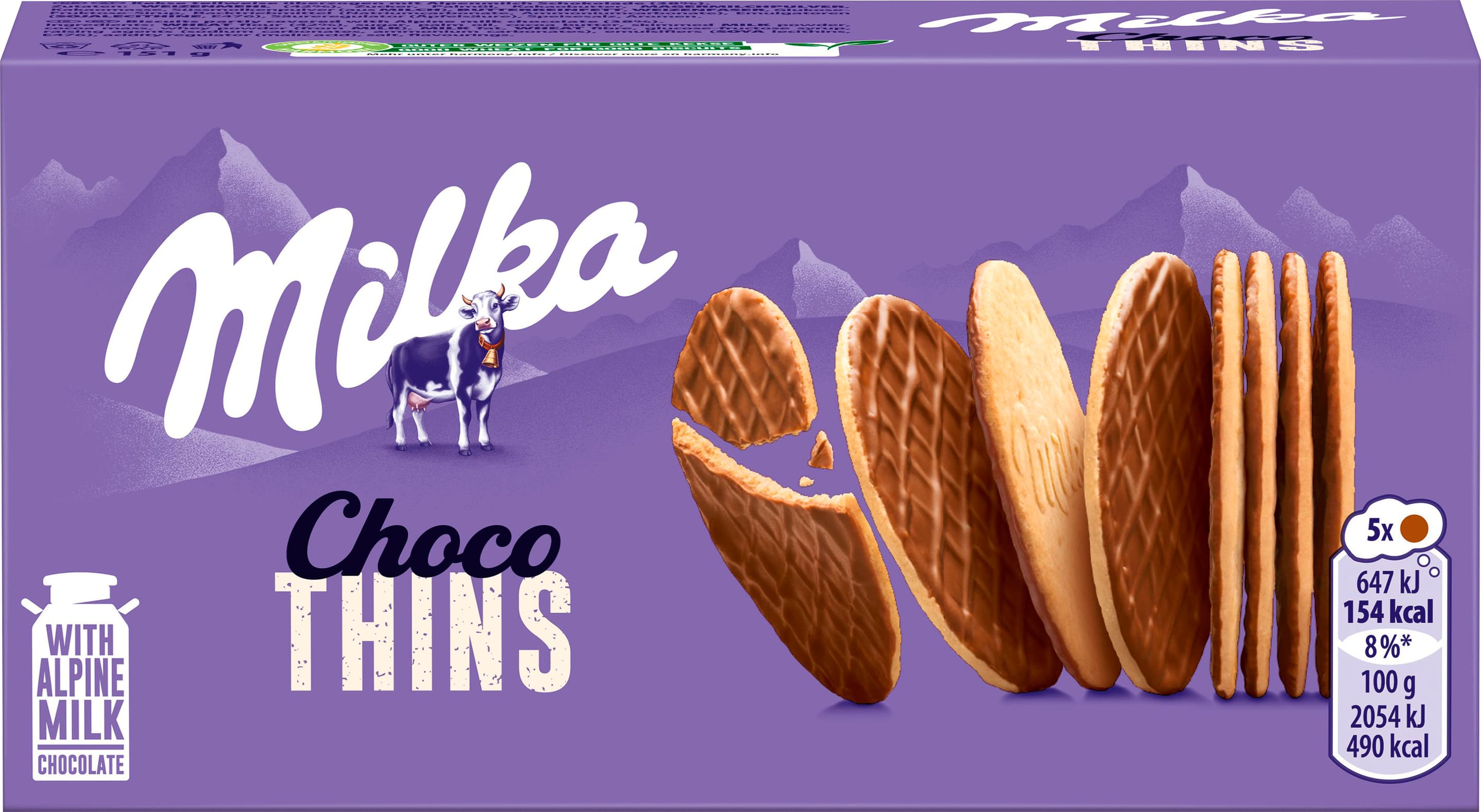 Milka Kekse Choco Thins knusprig & extra fein