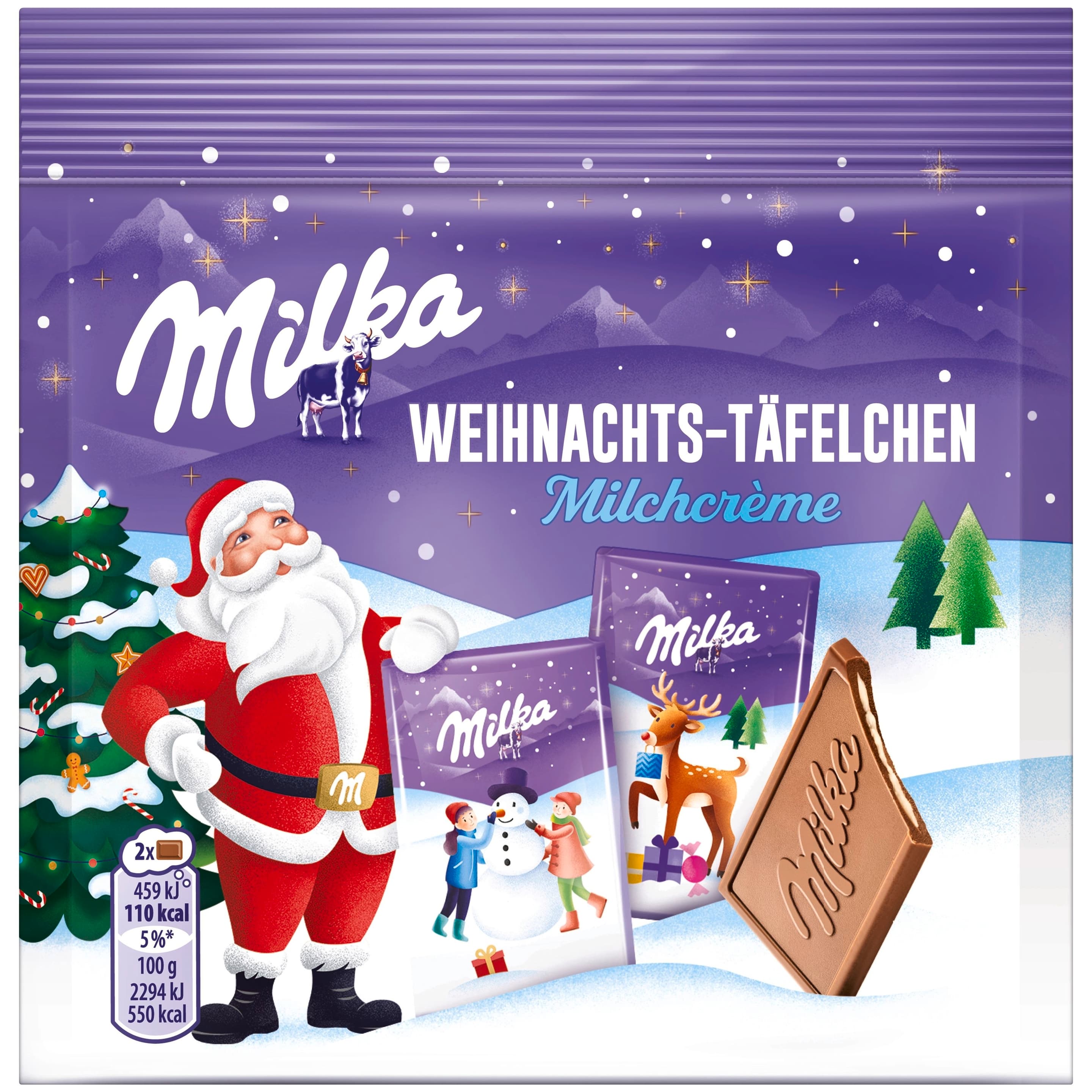 Milka Weihnachts-Täfelchen Milchcrème